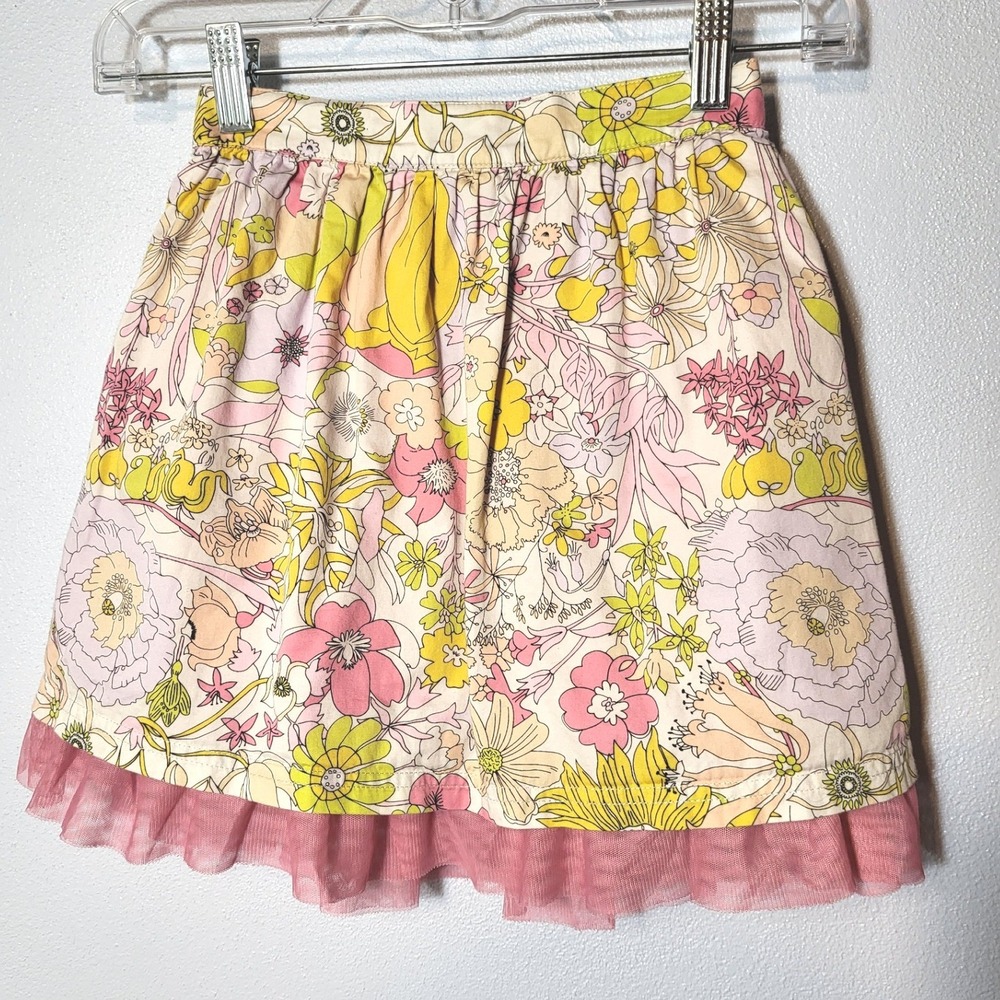 Liberty of London for Target Kids‎ Floral Skirt Pink Yellow Tulle Hem Cotton Sm